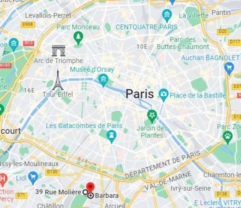 Magnifique Duplex 45 M2 Aux Portes De Paris Metro Barbara A 30Mn Expo Porte De Versailles Montrouge Luaran gambar